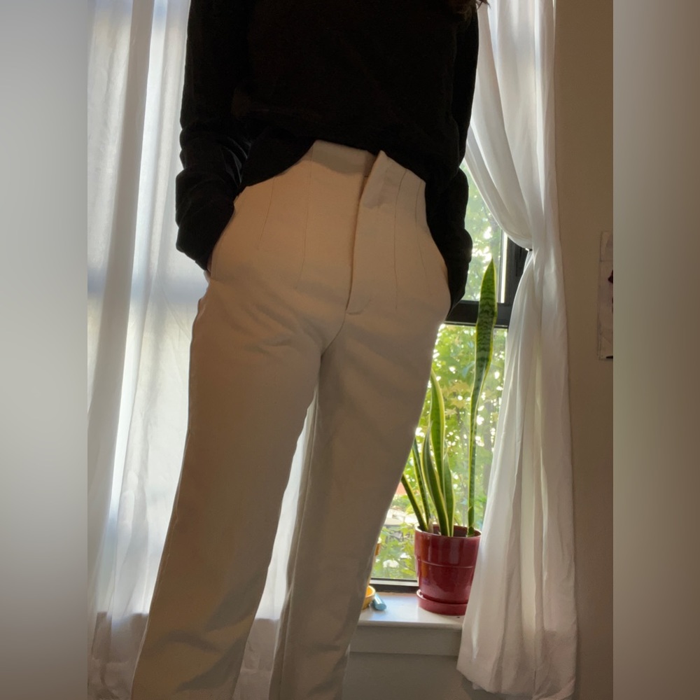 Zara beige pleated pants